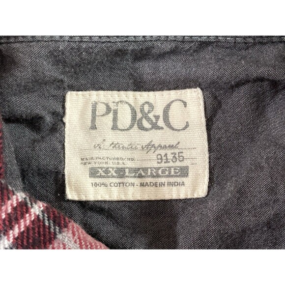 PD&C Men’s XXL Plaid Flannel Button Down Shirt Long Sleeve Casual Outdoor - Picture 6 of 9